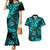 Hawaii Shaka Sign Couples Matching Mermaid Dress and Hawaiian Shirt Polynesian Pattern Turquoise Version LT01 Turquoise - Polynesian Pride