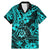 Hawaii Shaka Sign Family Matching Mermaid Dress and Hawaiian Shirt Polynesian Pattern Turquoise Version LT01 Dad's Shirt - Short Sleeve Turquoise - Polynesian Pride