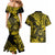 Hawaii Shaka Sign Couples Matching Mermaid Dress and Hawaiian Shirt Polynesian Pattern Yellow Version LT01 - Polynesian Pride