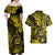 Hawaii Shaka Sign Couples Matching Off Shoulder Maxi Dress and Hawaiian Shirt Polynesian Pattern Yellow Version LT01 - Polynesian Pride