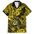 Hawaii Shaka Sign Family Matching Off Shoulder Long Sleeve Dress and Hawaiian Shirt Polynesian Pattern Yellow Version LT01 Dad's Shirt - Short Sleeve Yellow - Polynesian Pride