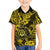 Hawaii Shaka Sign Family Matching Off Shoulder Long Sleeve Dress and Hawaiian Shirt Polynesian Pattern Yellow Version LT01 Son's Shirt Yellow - Polynesian Pride