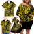 Hawaii Shaka Sign Family Matching Off Shoulder Short Dress and Hawaiian Shirt Polynesian Pattern Yellow Version LT01 - Polynesian Pride