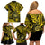 Hawaii Shaka Sign Family Matching Off Shoulder Short Dress and Hawaiian Shirt Polynesian Pattern Yellow Version LT01 - Polynesian Pride