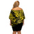 Hawaii Shaka Sign Off Shoulder Short Dress Polynesian Pattern Yellow Version LT01 - Polynesian Pride