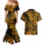 Hawaii Shark Couples Matching Mermaid Dress and Hawaiian Shirt Polynesian Pattern Gold Version LT01 - Polynesian Pride