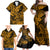 Hawaii Shark Family Matching Off Shoulder Maxi Dress and Hawaiian Shirt Polynesian Pattern Gold Version LT01 - Polynesian Pride