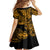 Hawaii Shark Family Matching Puletasi Dress and Hawaiian Shirt Polynesian Pattern Gold Version LT01 - Polynesian Pride