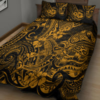 Hawaii Shark Quilt Bed Set Polynesian Pattern Gold Version LT01 - Polynesian Pride
