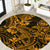 Hawaii Shark Round Carpet Polynesian Pattern Gold Version LT01 Gold - Polynesian Pride