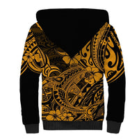 Hawaii Shark Sherpa Hoodie Polynesian Pattern Gold Version LT01 - Polynesian Pride