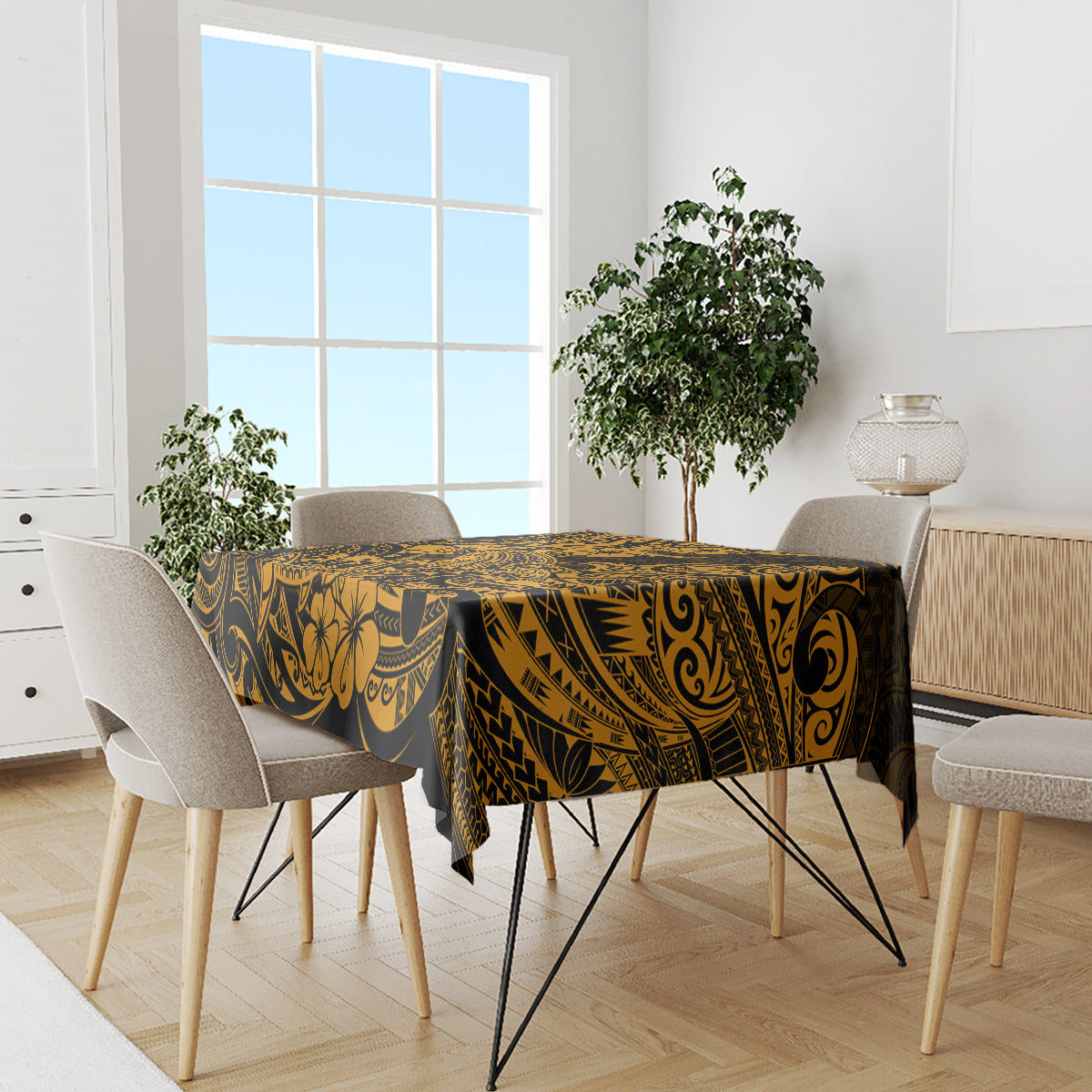 Hawaii Shark Tablecloth Polynesian Pattern Gold Version LT01 - Polynesian Pride