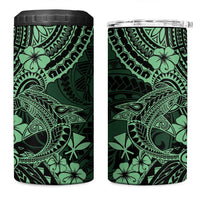 Hawaii Shark 4 in 1 Can Cooler Tumbler Polynesian Pattern Green Version LT01 One Size: 16 oz Green - Polynesian Pride