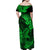 Hawaii Shark Family Matching Off Shoulder Maxi Dress and Hawaiian Shirt Polynesian Pattern Green Version LT01 - Polynesian Pride