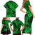 Hawaii Shark Family Matching Short Sleeve Bodycon Dress and Hawaiian Shirt Polynesian Pattern Green Version LT01 - Polynesian Pride