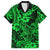 Hawaii Shark Family Matching Short Sleeve Bodycon Dress and Hawaiian Shirt Polynesian Pattern Green Version LT01 Dad's Shirt - Short Sleeve Green - Polynesian Pride