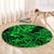 Hawaii Shark Round Carpet Polynesian Pattern Green Version LT01 - Polynesian Pride