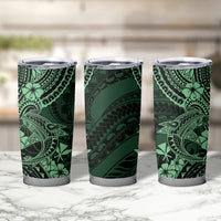 Hawaii Shark Tumbler Cup Polynesian Pattern Green Version LT01 - Polynesian Pride