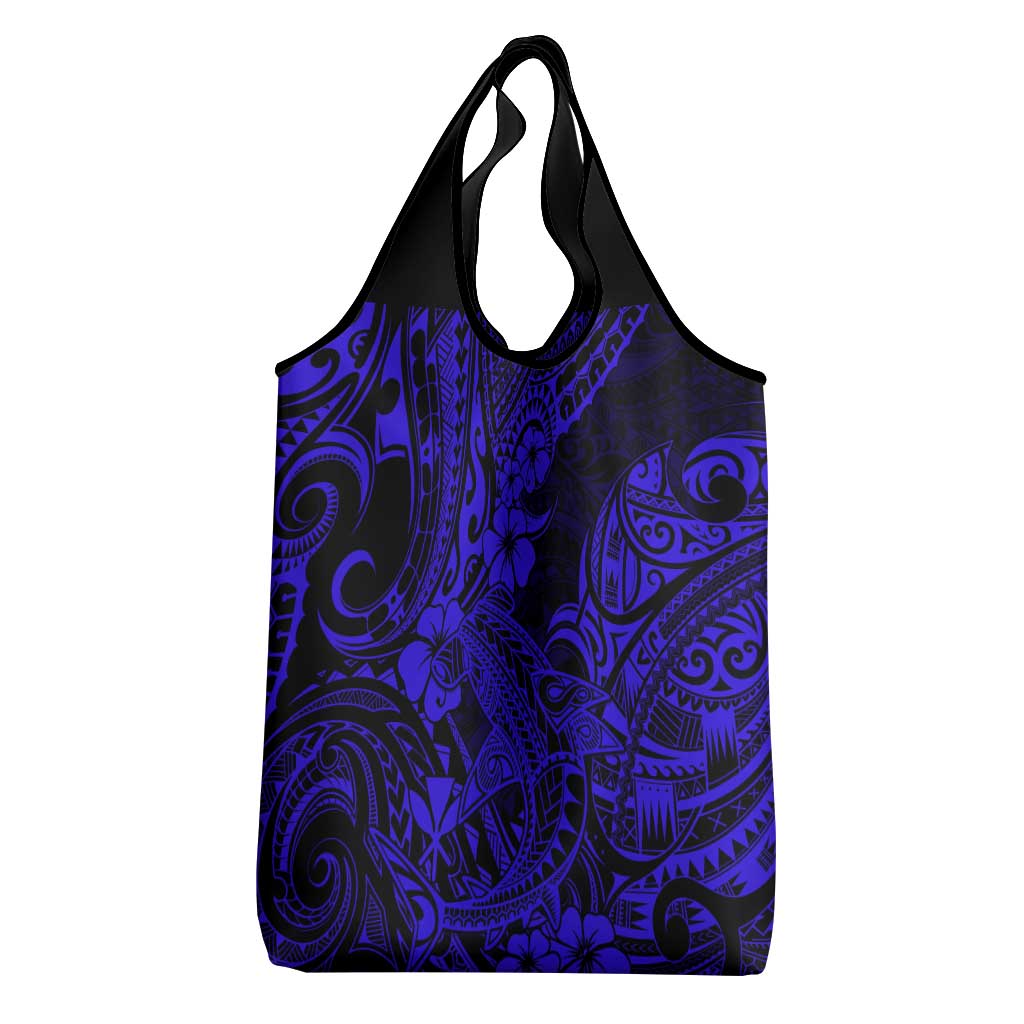 Hawaii Shark Grocery Bag Polynesian Pattern Navy Blue Version LT01 - Polynesian Pride