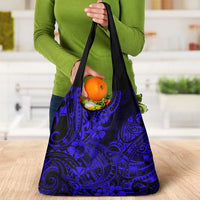 Hawaii Shark Grocery Bag Polynesian Pattern Navy Blue Version LT01 - Polynesian Pride