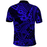 Hawaii Shark Polo Shirt Polynesian Pattern Navy Blue Version LT01 - Polynesian Pride