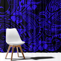Hawaii Shark Window Curtain Polynesian Pattern Navy Blue Version LT01 - Polynesian Pride