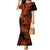 Hawaii Shark Family Matching Mermaid Dress and Hawaiian Shirt Polynesian Pattern Orange Version LT01 Mom's Dress Orange - Polynesian Pride