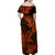 Hawaii Shark Family Matching Off Shoulder Maxi Dress and Hawaiian Shirt Polynesian Pattern Orange Version LT01 - Polynesian Pride