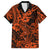 Hawaii Shark Family Matching Off Shoulder Short Dress and Hawaiian Shirt Polynesian Pattern Orange Version LT01 Dad's Shirt - Short Sleeve Orange - Polynesian Pride