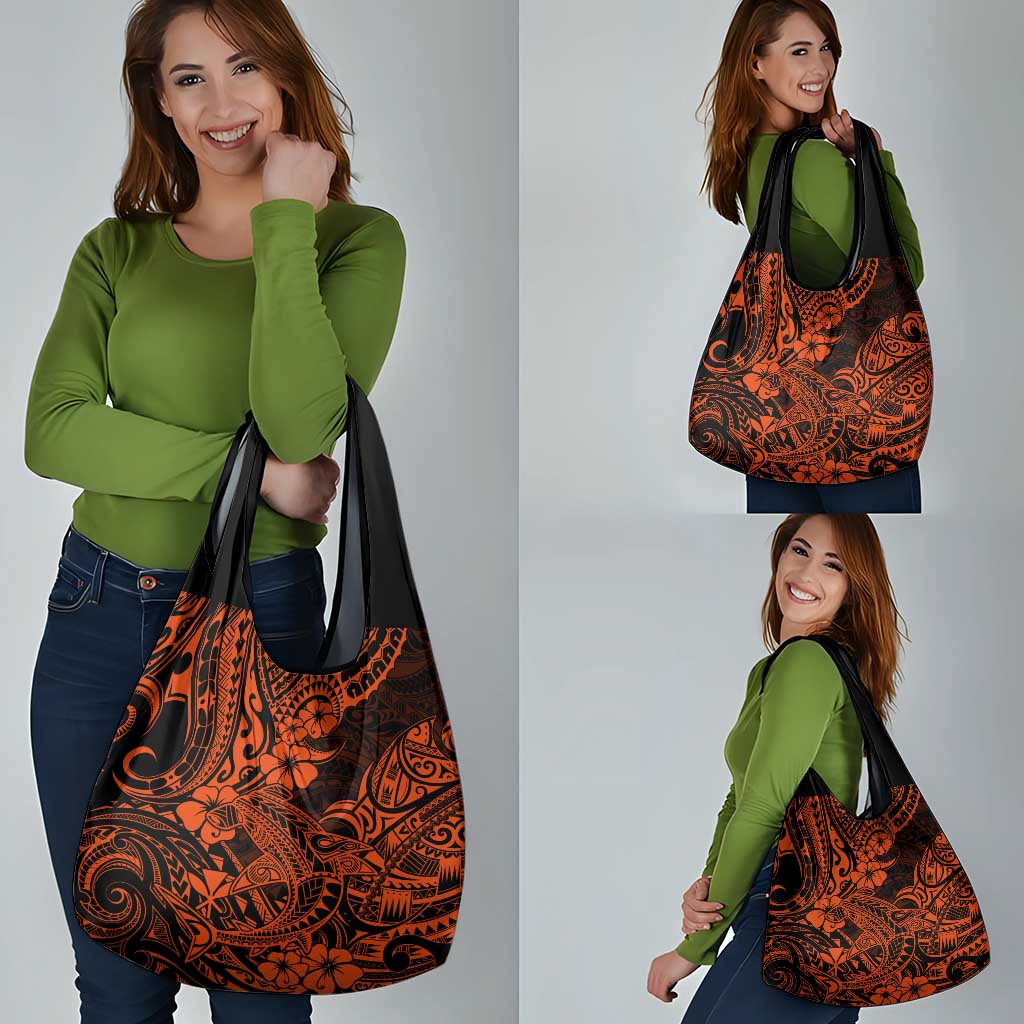 Hawaii Shark Grocery Bag Polynesian Pattern Orange Version LT01 - Polynesian Pride