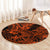 Hawaii Shark Round Carpet Polynesian Pattern Orange Version LT01 - Polynesian Pride