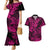 Hawaii Shark Couples Matching Mermaid Dress and Hawaiian Shirt Polynesian Pattern Pink Version LT01 Pink - Polynesian Pride