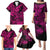 Hawaii Shark Family Matching Puletasi Dress and Hawaiian Shirt Polynesian Pattern Pink Version LT01 - Polynesian Pride