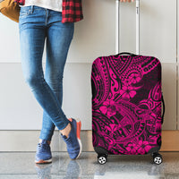Hawaii Shark Luggage Cover Polynesian Pattern Pink Version LT01 - Polynesian Pride