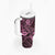 Hawaii Shark Tumbler With Handle Polynesian Pattern Pink Version