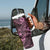 Hawaii Shark Tumbler With Handle Polynesian Pattern Pink Version