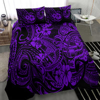 Hawaii Shark Bedding Set Polynesian Pattern Purple Version LT01 - Polynesian Pride
