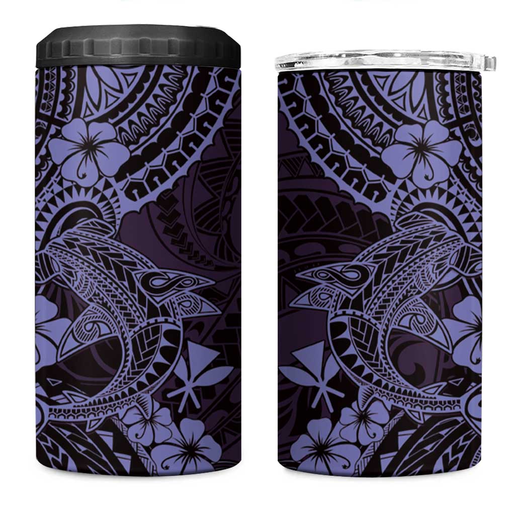 Hawaii Shark 4 in 1 Can Cooler Tumbler Polynesian Pattern Purple Version LT01 One Size: 16 oz Purple - Polynesian Pride