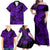 Hawaii Shark Family Matching Off Shoulder Maxi Dress and Hawaiian Shirt Polynesian Pattern Purple Version LT01 - Polynesian Pride