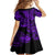 Hawaii Shark Family Matching Off Shoulder Short Dress and Hawaiian Shirt Polynesian Pattern Purple Version LT01 - Polynesian Pride