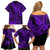 Hawaii Shark Family Matching Off Shoulder Short Dress and Hawaiian Shirt Polynesian Pattern Purple Version LT01 - Polynesian Pride