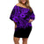 Hawaii Shark Family Matching Off Shoulder Short Dress and Hawaiian Shirt Polynesian Pattern Purple Version LT01 Mom's Dress Purple - Polynesian Pride