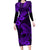 Hawaii Shark Long Sleeve Bodycon Dress Polynesian Pattern Purple Version LT01 Long Dress Purple - Polynesian Pride