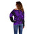 Hawaii Shark Off Shoulder Sweater Polynesian Pattern Purple Version LT01 - Polynesian Pride