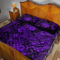 Hawaii Shark Quilt Bed Set Polynesian Pattern Purple Version LT01 - Polynesian Pride