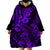 Hawaii Shark Wearable Blanket Hoodie Polynesian Pattern Purple Version LT01 - Polynesian Pride