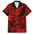 Hawaii Shark Family Matching Off Shoulder Maxi Dress and Hawaiian Shirt Polynesian Pattern Red Version LT01 Dad's Shirt - Short Sleeve Red - Polynesian Pride