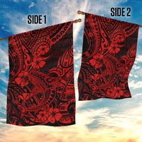 Hawaii Shark Garden Flag Polynesian Pattern Red Version LT01 - Polynesian Pride