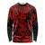 Hawaii Shark Long Sleeve Shirt Polynesian Pattern Red Version LT01 Unisex Red - Polynesian Pride