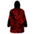 Hawaii Shark Wearable Blanket Hoodie Polynesian Pattern Red Version LT01 - Polynesian Pride